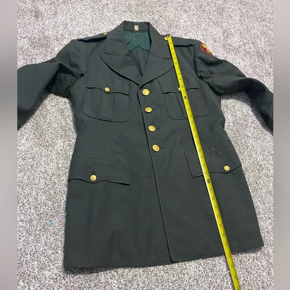 1956 U.S. Army Transportation Corps Wool Serge Coat Vintage Military Jacket 41R